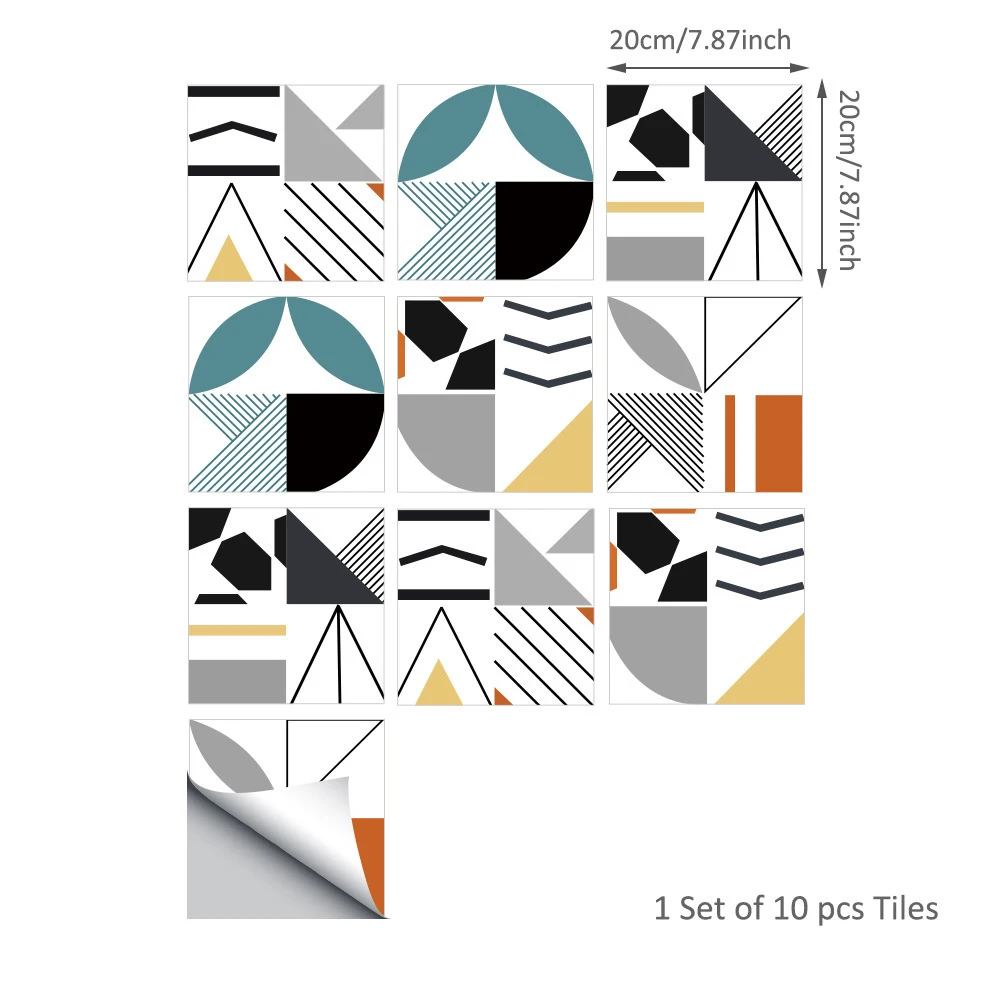 Nordic Style Kitchen Bathroom Decoration Backsplash Tiles Wall Stickers Vinyl Oil Proof Waterproof Scandinavian Geometric Home