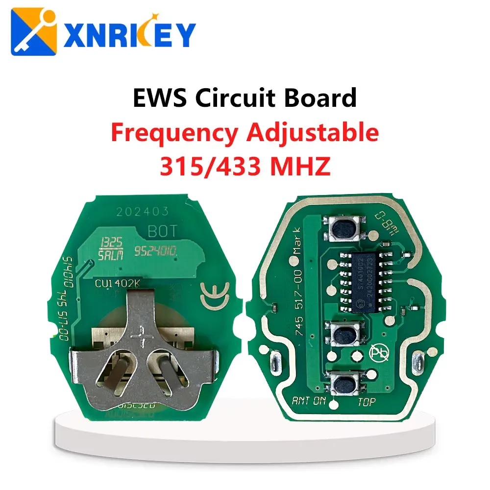 XNRKEY Remote Key PCB for BMW 1 3 5 7 X Series E38 E39 E46 EWS System 315/433Mhz 3 Button Replace Car Key Board Without Battery
