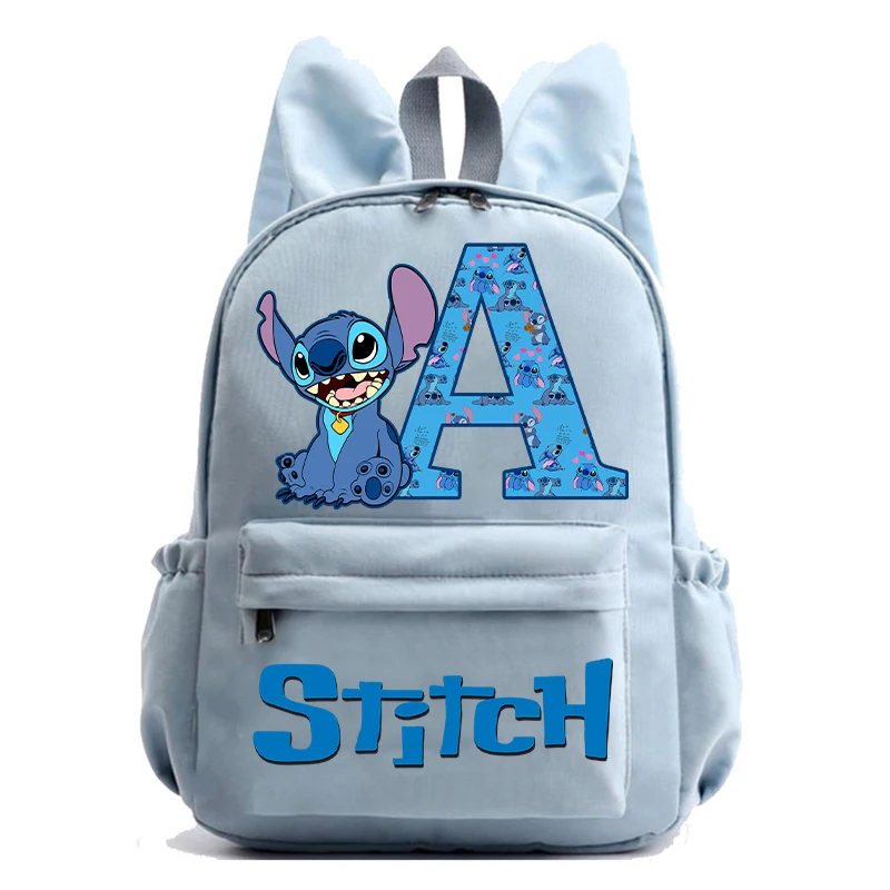 Mochila con estampado de letras de dibujos animados para niños, mochilas escolares de gran capacidad, regalos de cumpleaños, Stitch, Disney, nuevo