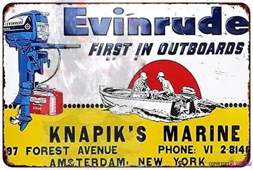 Retro Metal Sign/Evinrude Outboard Motor Vintage Aluminum Metal Sign 8x12 Inches sign