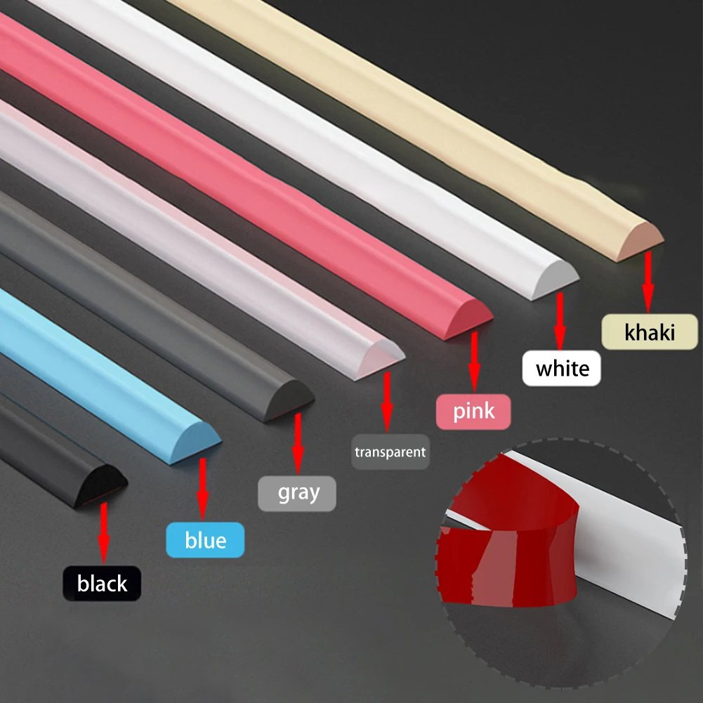 Silicone Seal Strip para Retenção do Banheiro, Seco e Molhado Separação, Barreira de Água, Pia e Banheira Acessórios e Peças