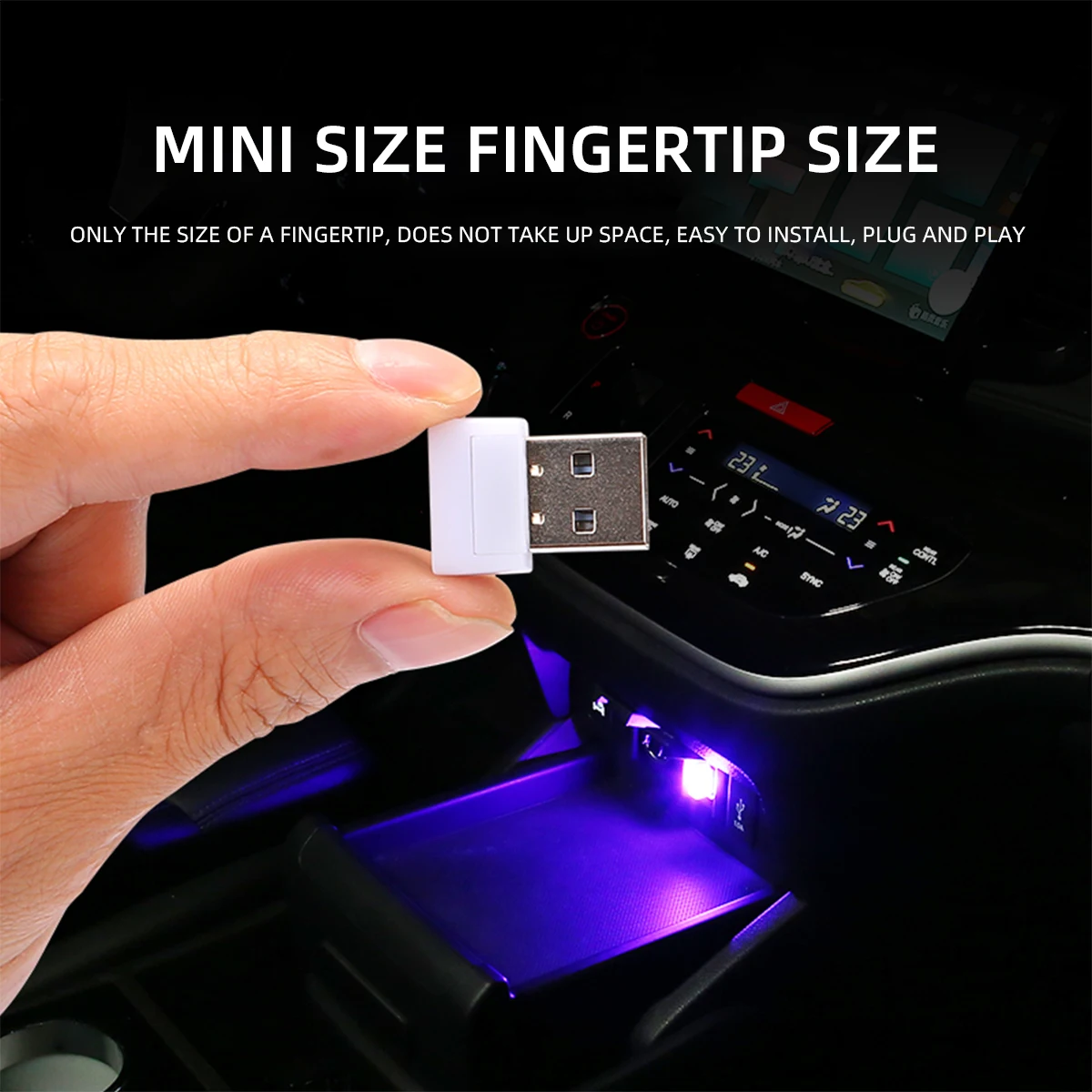 1/2/4 قطعة USB صغير LED التحكم الصوتي سيارة ضوء السيارات RGB الداخلية مصباح لتهيئة الجو الكمبيوتر السيارات الملونة مصباح للزينة ملحقات السيارة