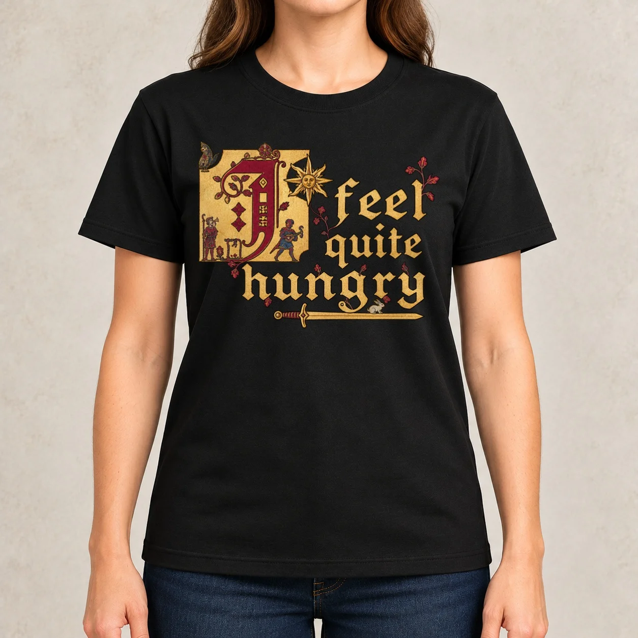 I feel quite hungry KCD Oversized Women T-Shirt aesthetic clothes funny cropped t shirts for Women