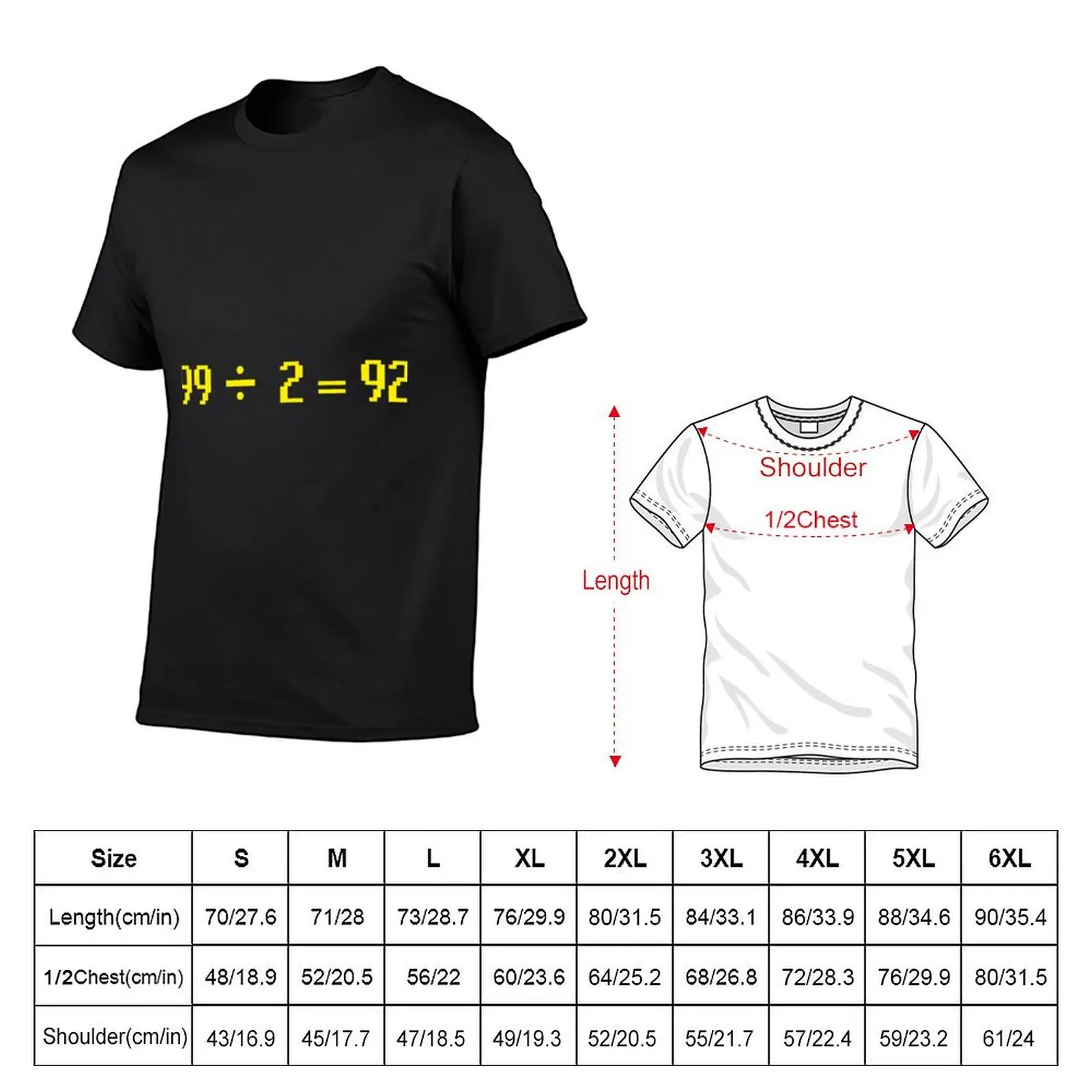 99 Divided by 2 equals 92 OSRS T-Shirt graphic t shirts man t shirt blanks luxury clothes men