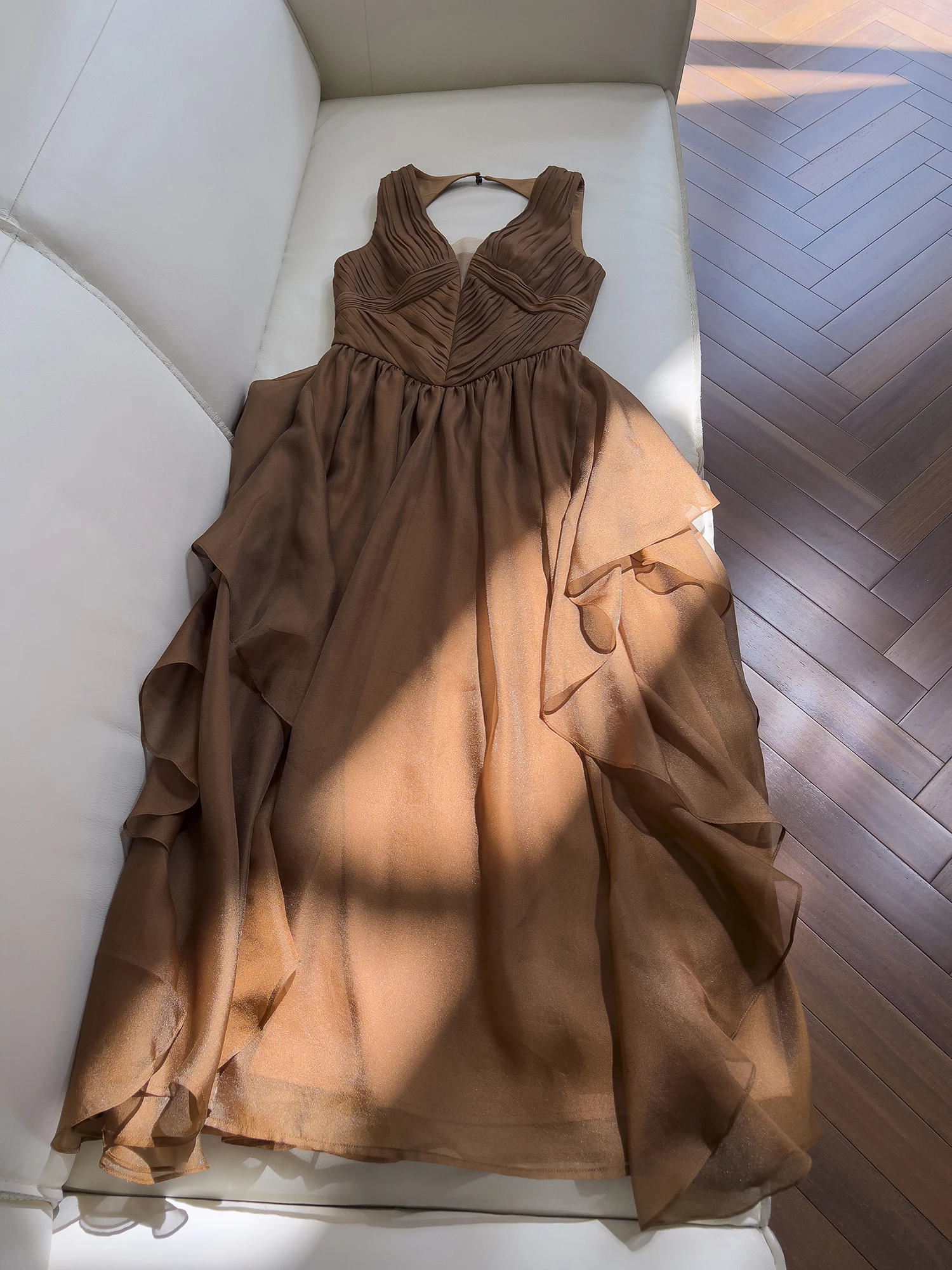 

Ele Bal карамельный цвет Dr асимметричный дизайн макси юбка Faion торжественное платье подружки невесты вечерняя праздничная одежда