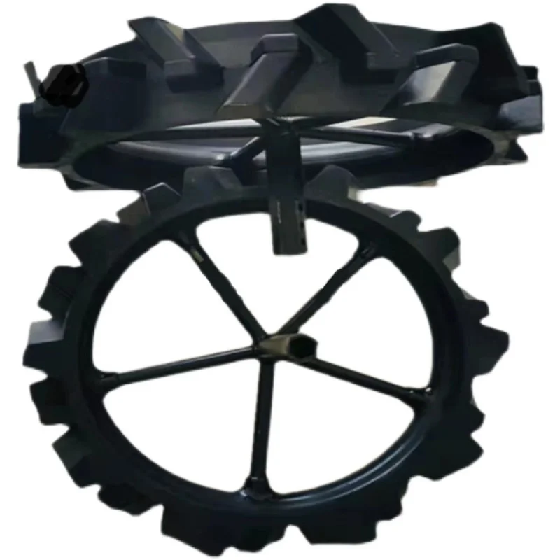 

Micro-tiller rotary tiller solid anti-skid wheel widened and thickened wear-resistant walking rubber wheel high flower