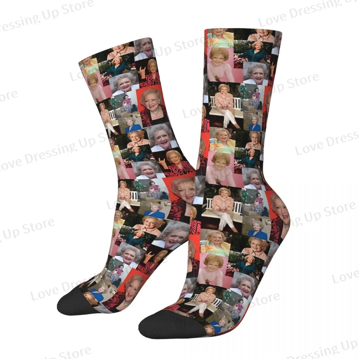 Golden Girls Betty White Men Women Socks Windproof Novelty Spring Summer Autumn Winter Stockings Gift