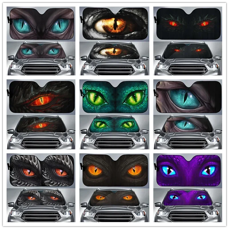 Automotive General Personality Handsome Eye Pattern Windshield Sunshade UV Block Protection Sunshade Keep Your Vehicle Cool