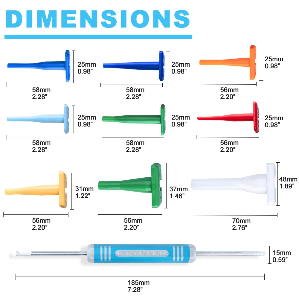 JRready ST5157 Deutsch Terminal Removal Tool Kit Wire Size 4,8,12 14,16,20 Gauge DRK-RT1 Pick Removal Tool For Deutsch Connector