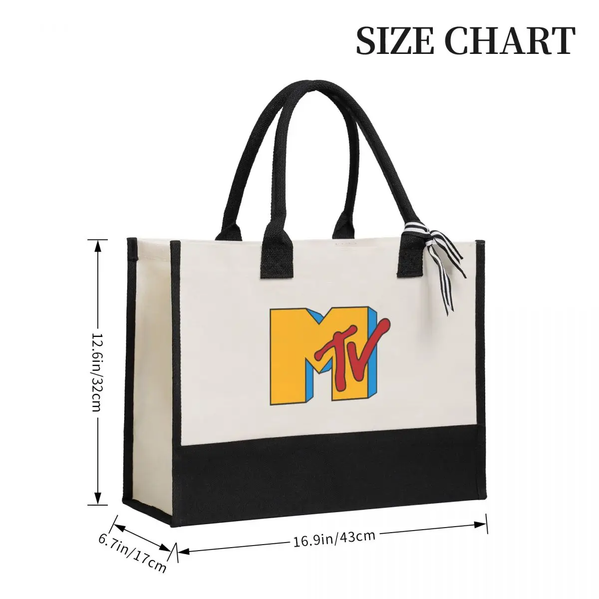 Sac en toile MTV Music Television, sac à provisions, décoration de mariage, sac de voyage, meilleur cadeau de mariage