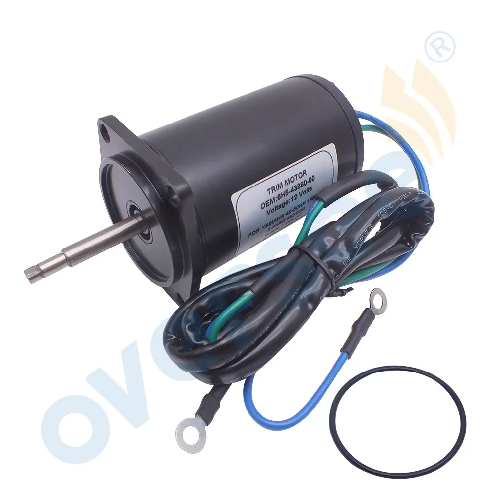 Oversee 6H5-43880 Tilt Trim Motor For Yamaha Outboard Motor 6H5-43880-02 12V 2 Wire 4 Bolt Mount 40-50HP Lester 10836