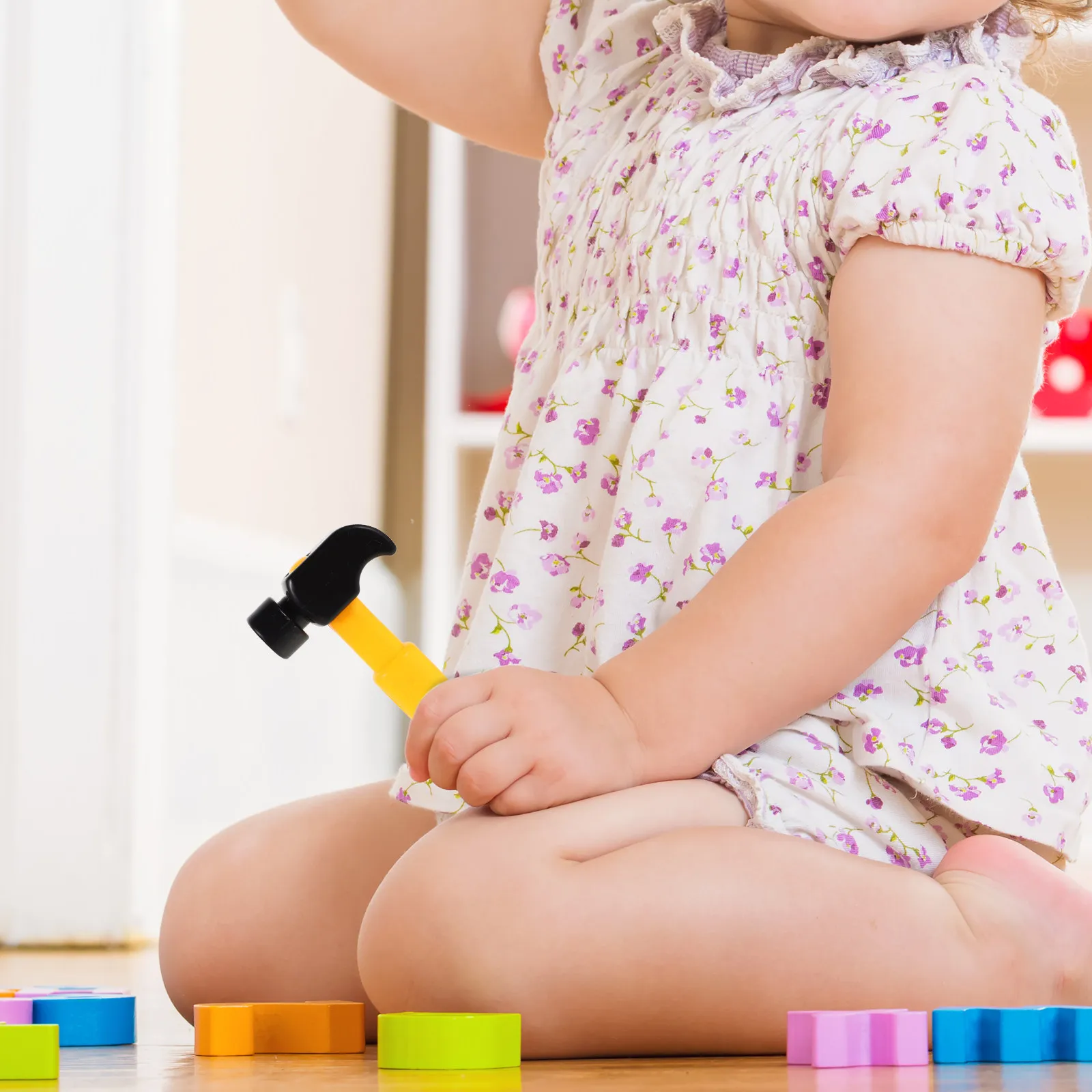 子供用プラスチックハンマー-シミュレーションごっこ遊び建設セット-安全軽量-モンテッソーリ-ハンマー叩き-早期学習用プラスチック