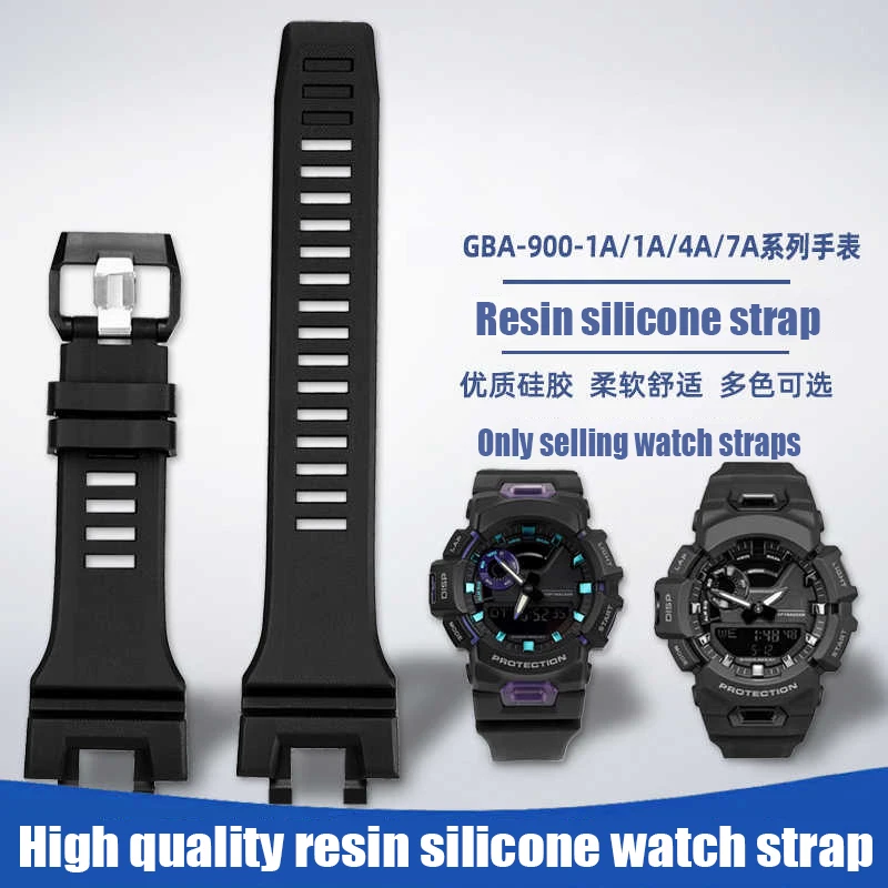 For Casio G-SHOCK series GBA-900-1A/7A/CB resin Silicone watch Band accessories Men Black Bracelet Notch waterproof Watch strap