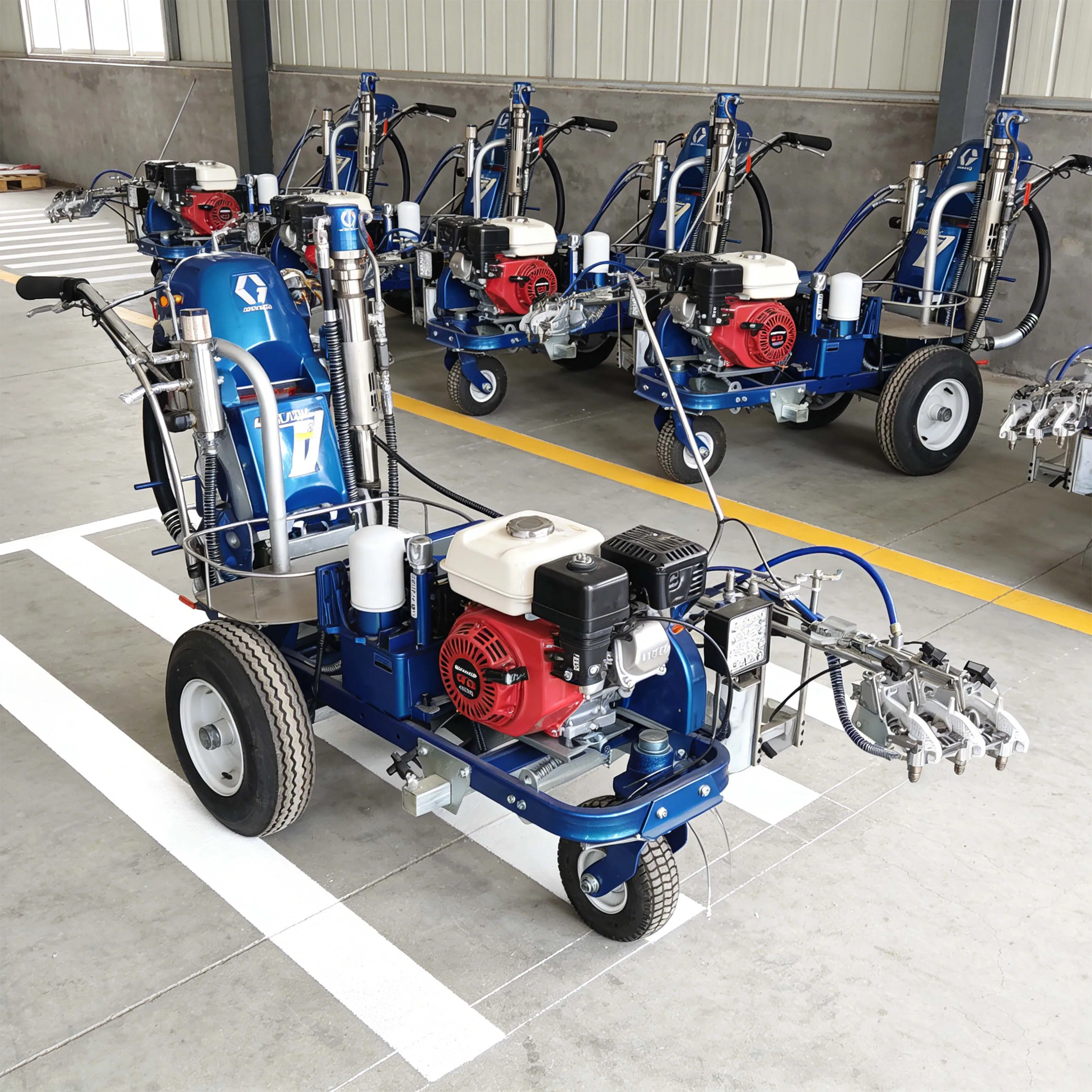Hand Push Road Marking Machine Cold Spray Airless Line Striper Adjustable Line Width for Highway Pavement Marking Equipment