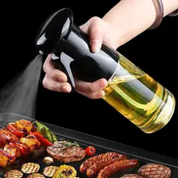 1 pz nero trasparente bottiglia di olio da cucina olio da cucina Spray bottiglia di olio d'oliva Fitness Barbecue Spray Dispenser di olio