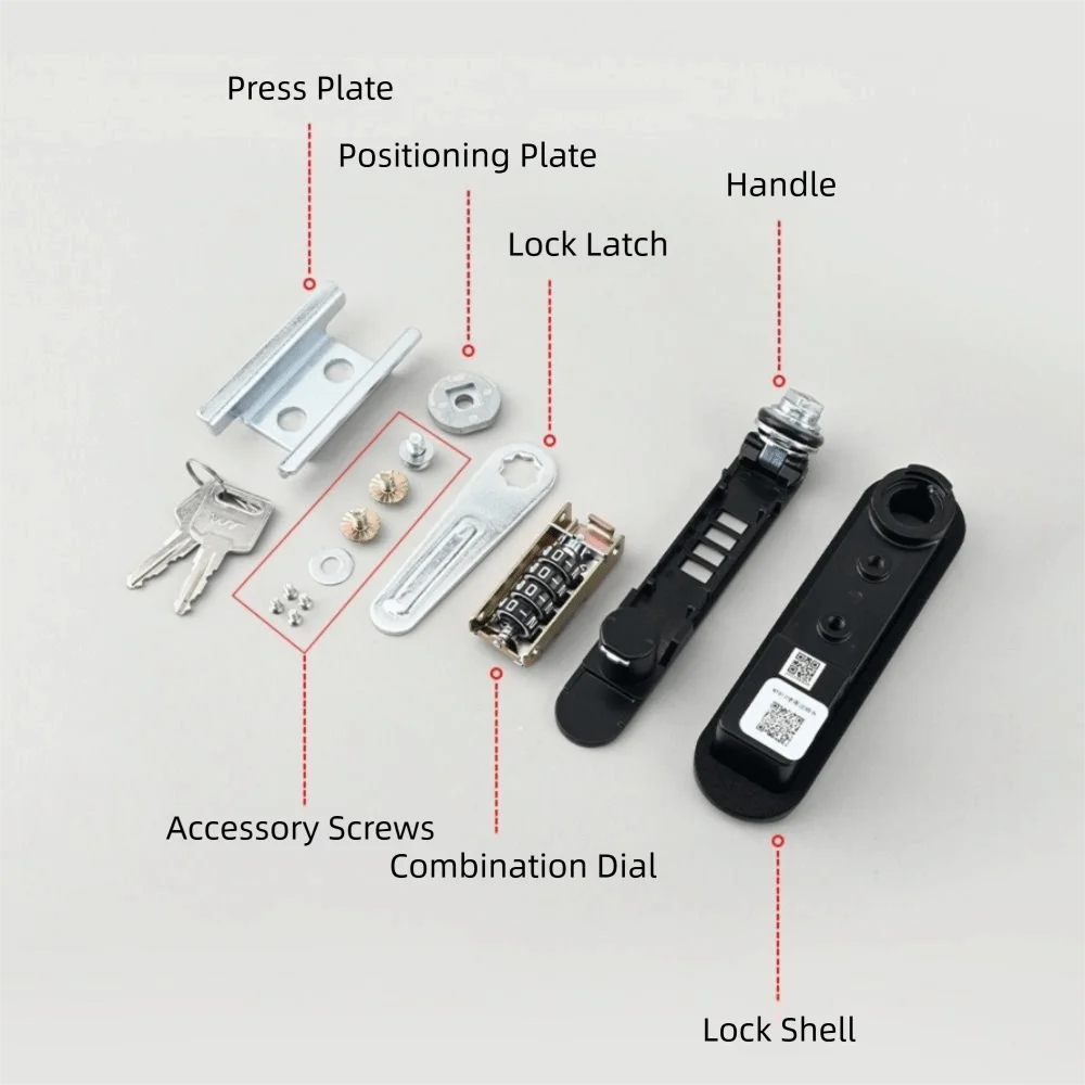 Alloy Material Password Lock Heavy Duty Waterproof Security Lock Panel Mount Type Key Included Combination Lock Outdoor Use