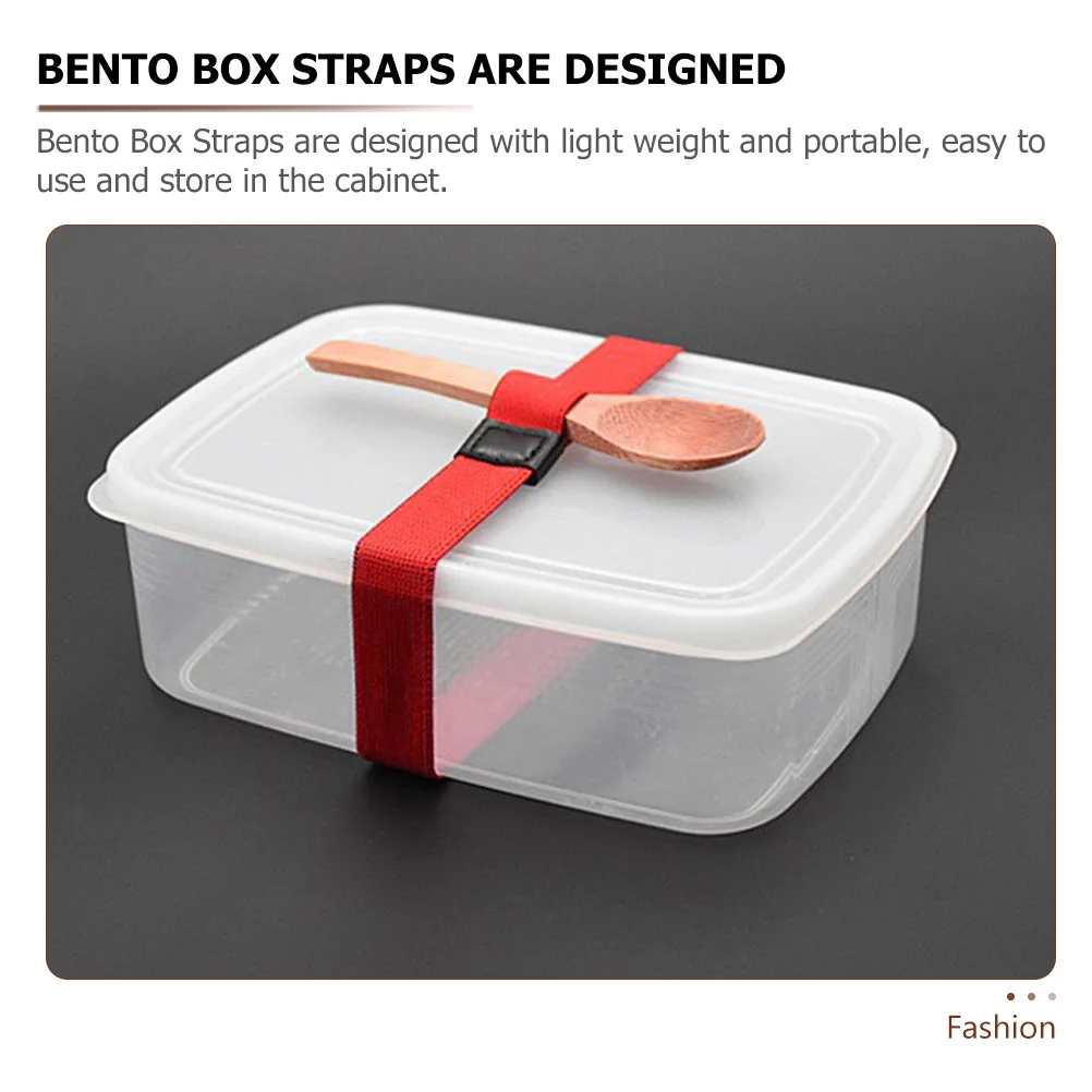 8Pcs Bento Box Straps Flexible Elastic Lunch Box Bands Lightweight Lunch Container Bands Bento Fixing Band Outdoor Lunchbox Band