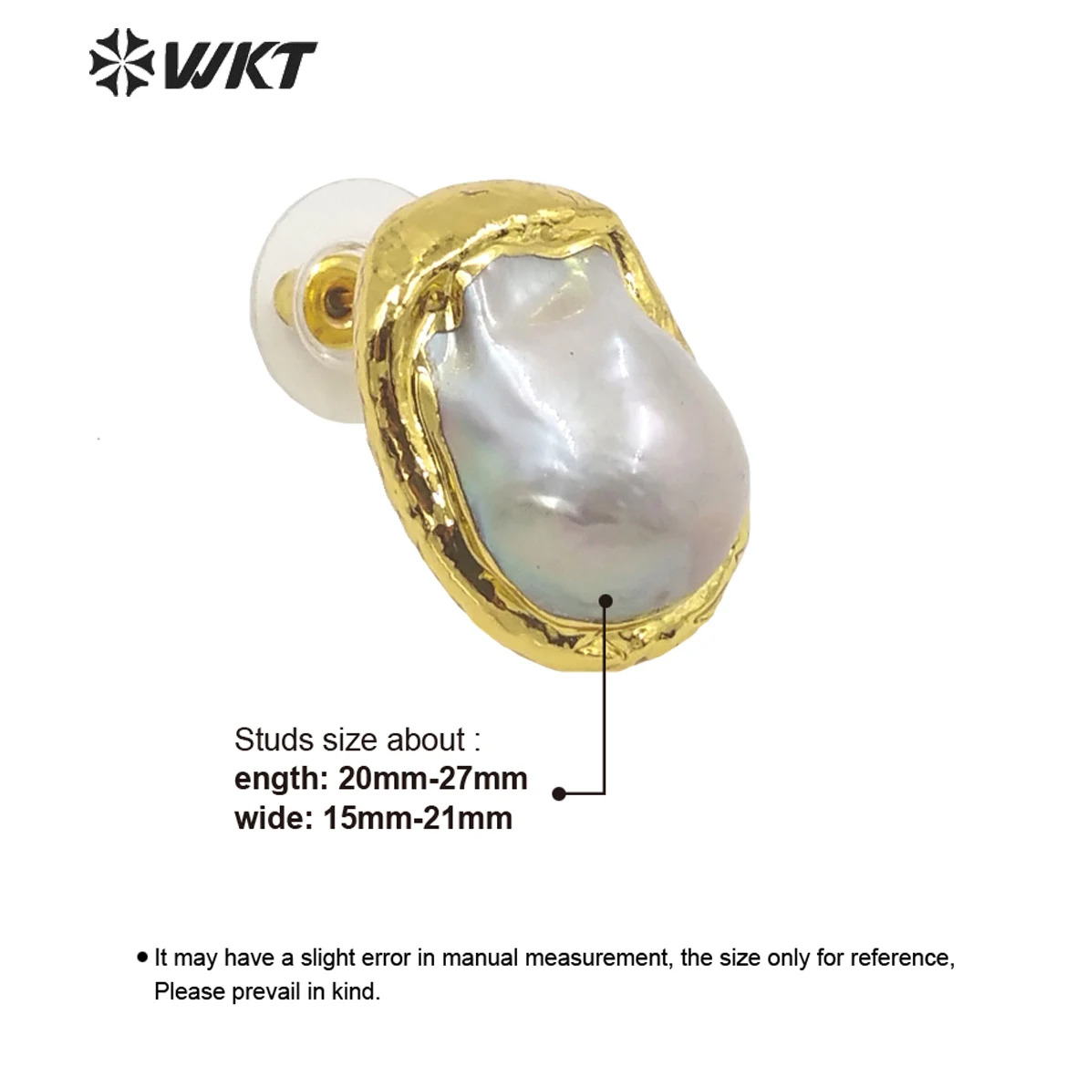 

WT-MPE066 WKT Модные серьги-гвоздики с пресноводным жемчугом для свадебных торжеств, изысканные ювелирные украшения, отличный подарок, аксессуары