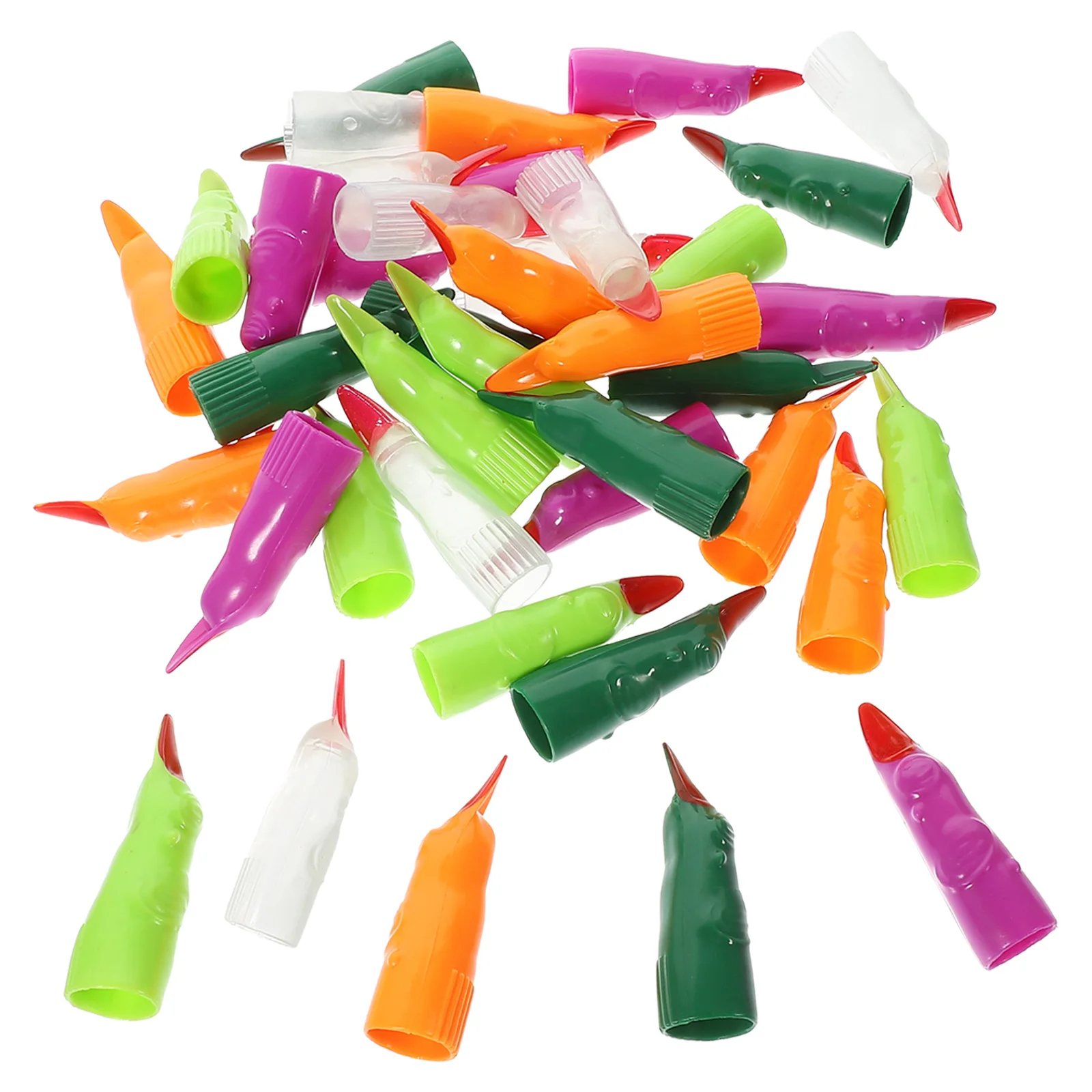 40 Uds. Dedos falsos puntas de Halloween uñas postizas accesorios de disfraz garras de utilería Cosplay