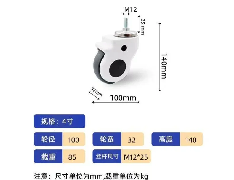 Medical Bed Caster Wheels, Medical Castor Wheel for Hospital Furniture