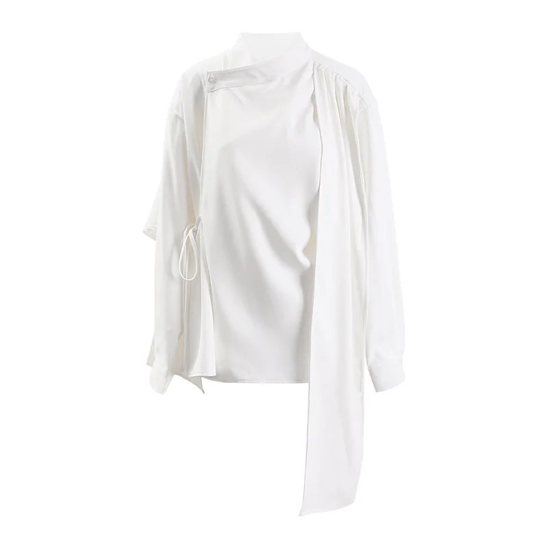 

SuperAen Spring/Summer 3D Cropped Irregular Women's Casual Chinese White Shirt Women