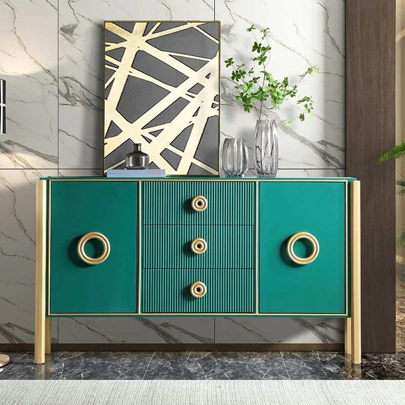 Light Luxury Entrance Cabinet Post-Modern Solid Wood Sideboard Living Room Storage Locker