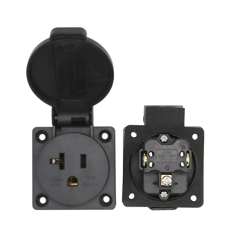 

20A 250VAC American industrial socket IP44 waterproof industrial plug and socket with cover