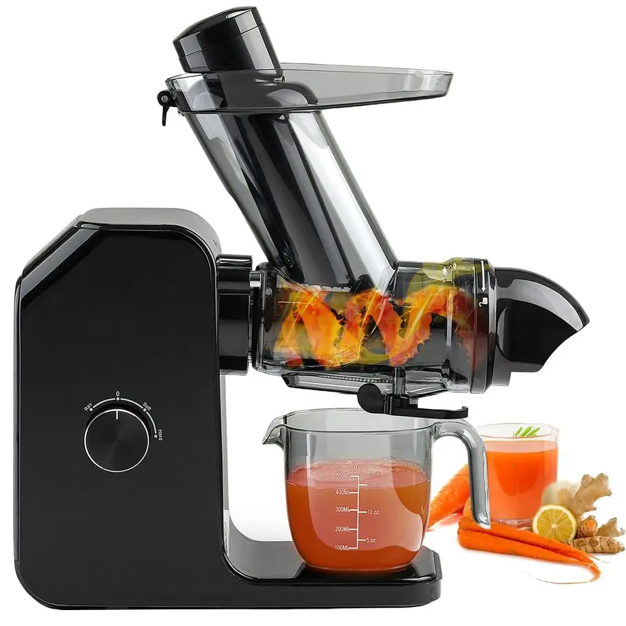 

Соковыжималка с широким загрузочным отверстием 3 дюйма, высокая продуктивность и содержание питательных веществ, 3 режима работы, легко чистится, медленная шнековая соковыжималка для V-образных форм.