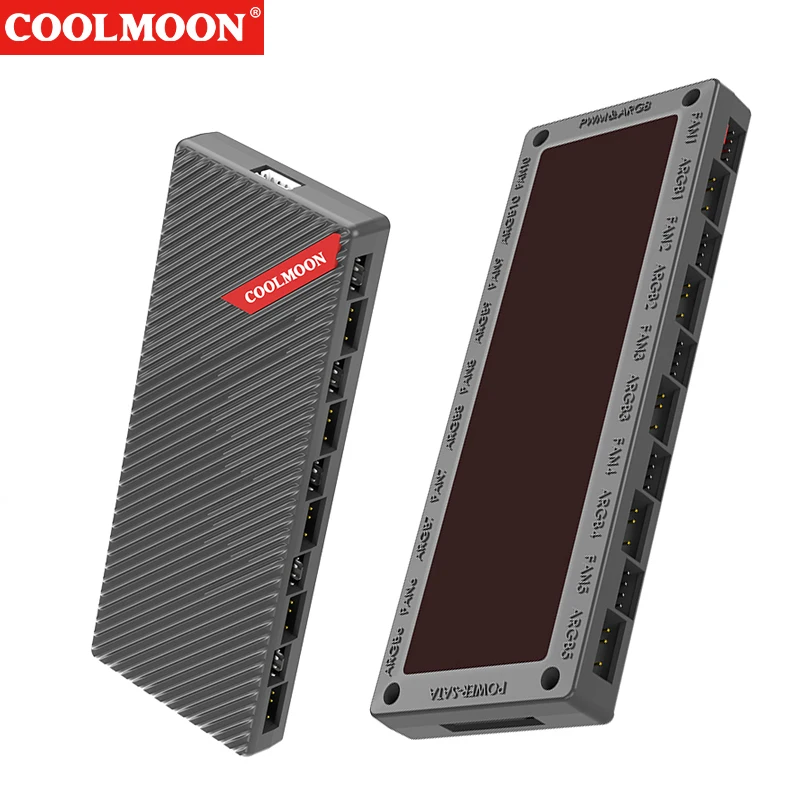 High Performance PWM and ARGB Hub Splitter for PC with 10 Fan Connections and Magnetic Installation Option