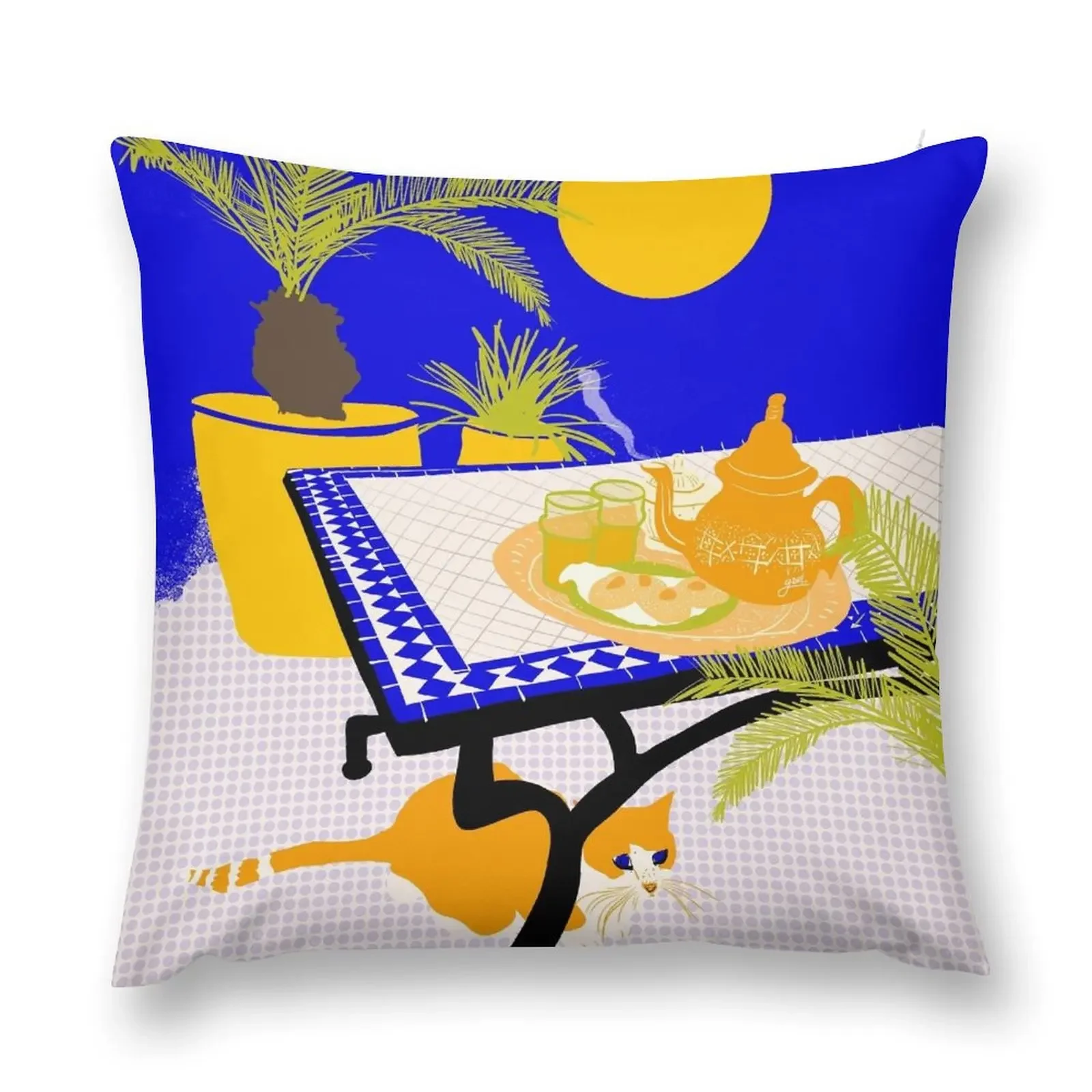 Tea time (Morocco) Throw Pillow Cushions For Sofa Pillow Cases Embroidered Cushion Cover pillow