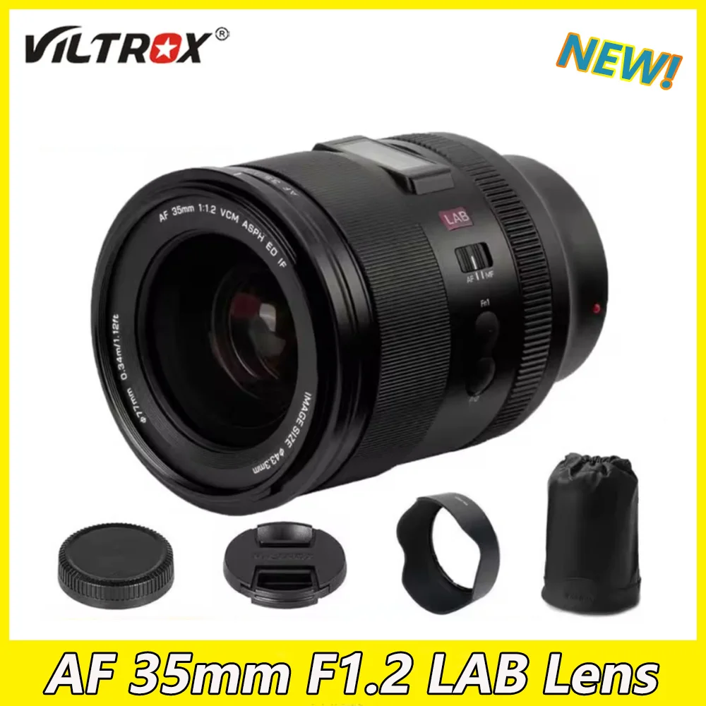Viltrox AF 35mm F1.2 LAB Full Frame Large Aputure Camera Lens Auto Focus Portrait Lens for Nikon Z Sony A6500 A6600 ZV-E10