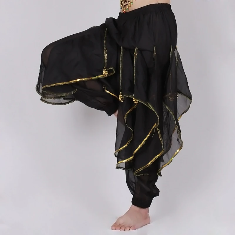 Women Belly Dance Costume Tribal Bellydance Pants India Bollywood Oriental Egypt Dance Practice Performance Chiffon Bloomers