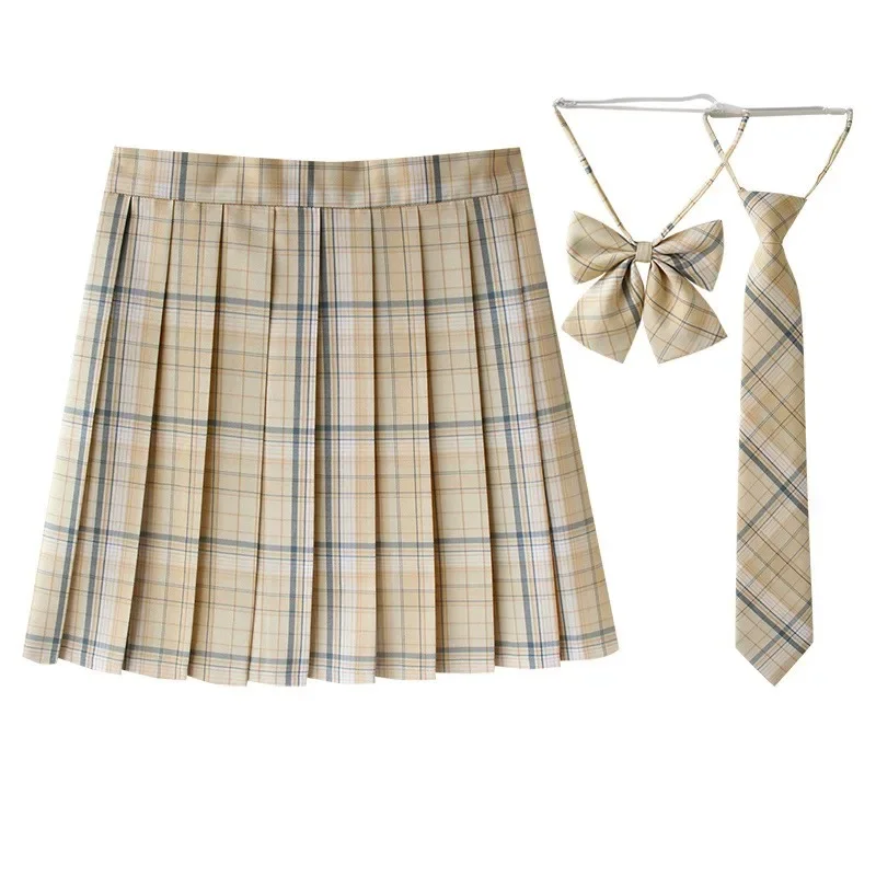 Nouvelle Jupe plissée pour femmes Mini jupes école japonaise taille haute Kawaii mignon gris Jupe à carreaux uniforme Harajuku Jupe