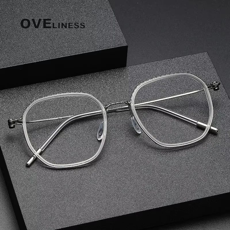 

Vintage Acetate Titanium Eyeglasses Frame for Men 2025 New Prescription Myopia Glasses Frame Women Designer Luxury Brand Eyewear