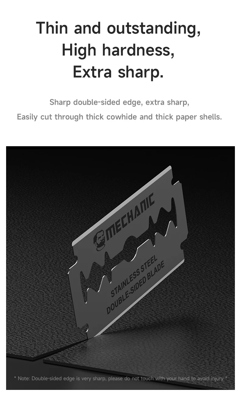 Soporte de hoja magnética MECHANIC Mag-10 con cuchillas de doble cara de acero inoxidable para Kit de herramientas de extracción de pantalla de reparación de teléfonos