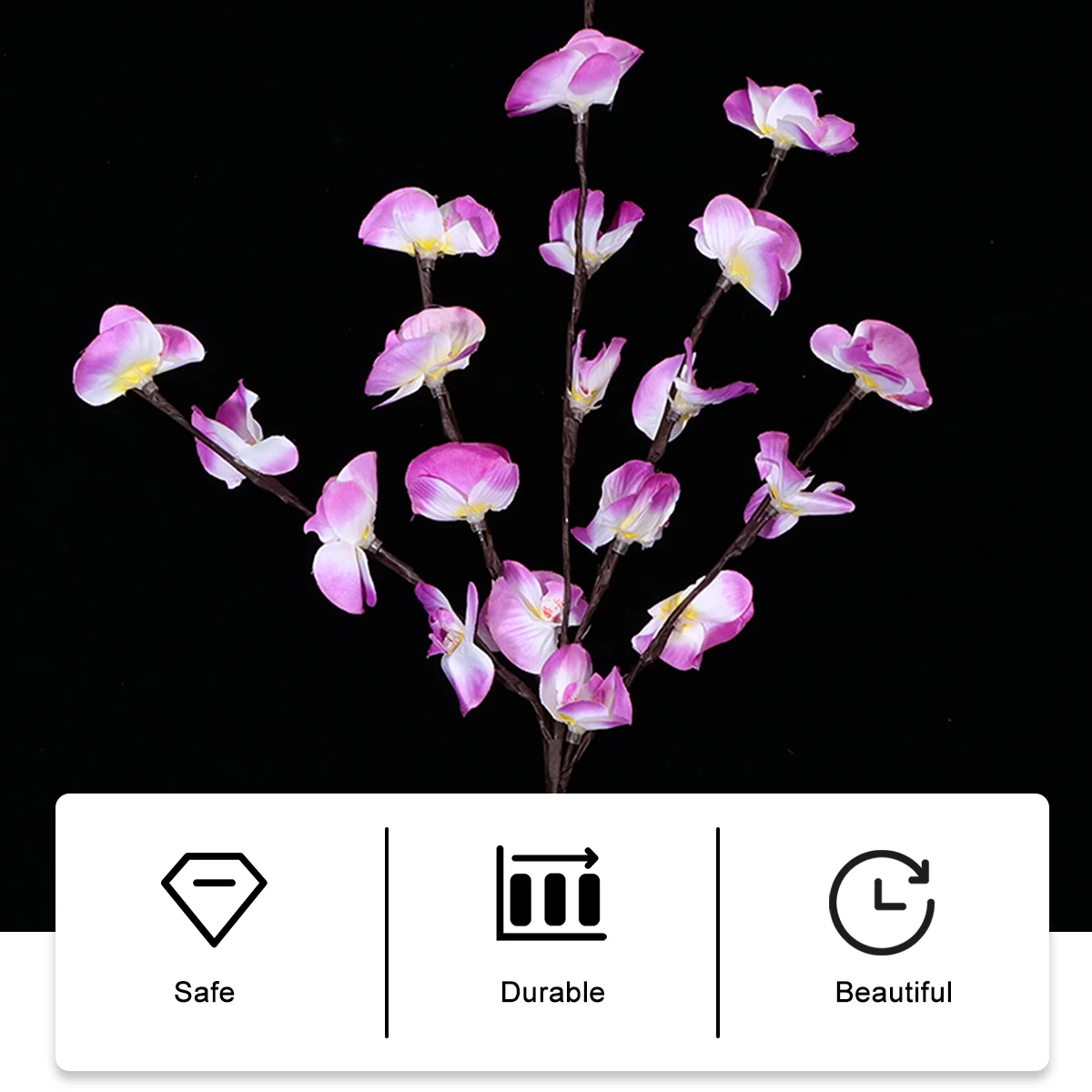 

1pc Creative Led Simulation Phalaenopsis Branches Decorative Light Chic Home Party Bedroom Use Flower Light Long Time