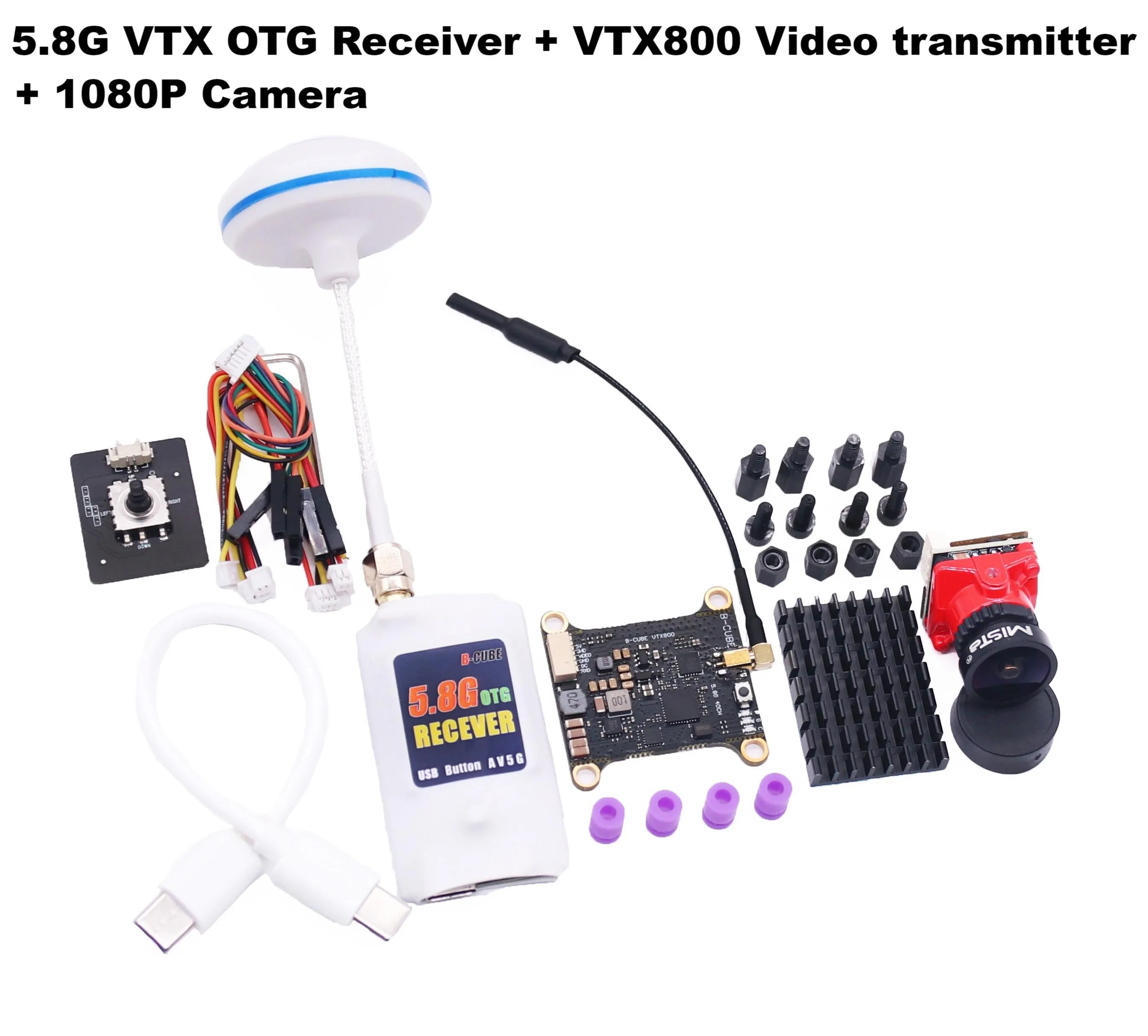B-CUBE VTX OTG-ontvanger 5.8G 150CH Kanaal FPV VTX800 1000 1600 2500 MW Videozender Audio Android-telefoon RC Vliegtuig Drone