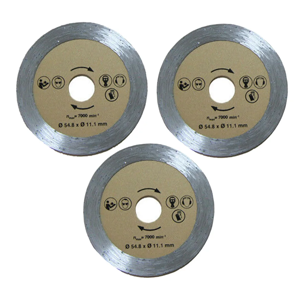 3pcs Diamonds Saw Blade 55mm Stone Cutting Disc Mini Toothless Cut Off Wheel For Marble CeramicConcrete Granite Cutting