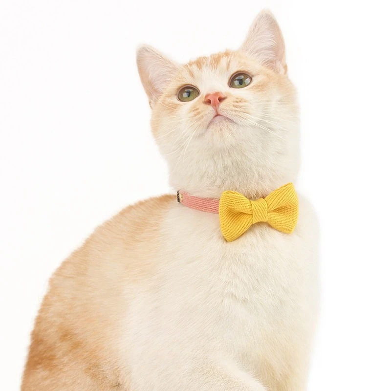 Collar, cat bow two-color bow, kitten lightweight collar XS (14~ 20cm) S (20~ 30cm)