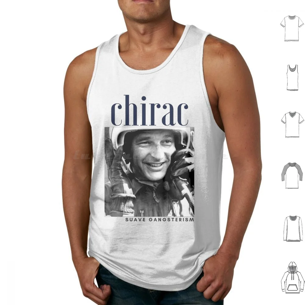 Oui Jacques Chirac (تصميم 5) تانك القمم طباعة القطن جاك شيراك شيراك الرئيس فرنسا السياسة الفرنسية غنيمة البلطجة