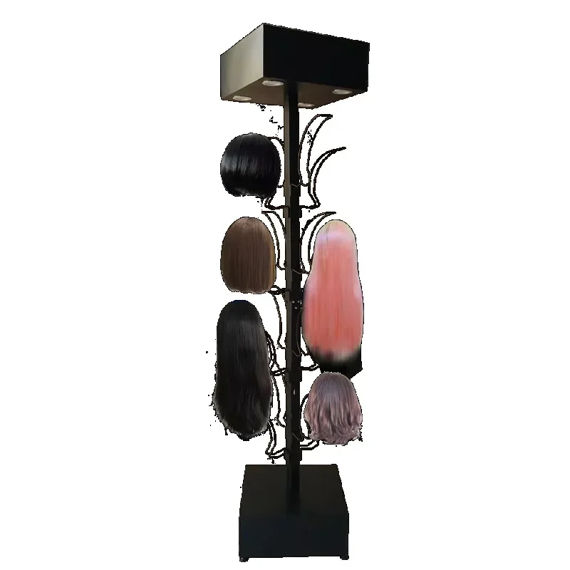 Hair Wig Metal Display Stand Receiving Shelf Floor Mannequin Heads