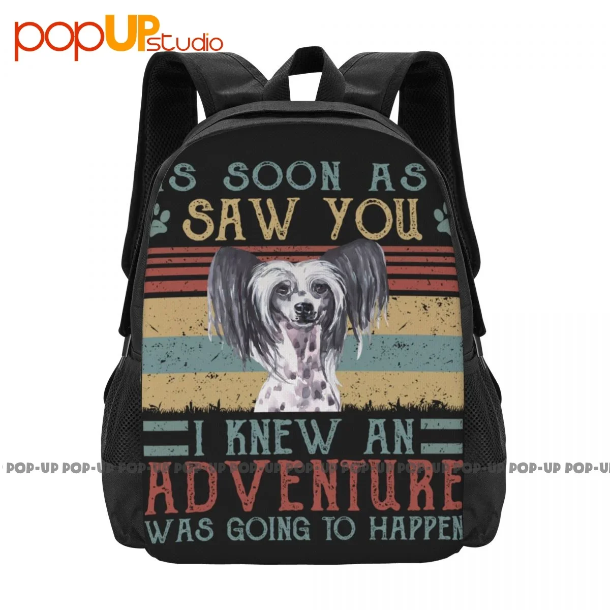 Funny Dog Chinese Crested Dog Backpack Large Capacity Newest Swimming 3d Printing Multi-function