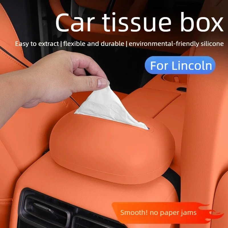 For Lincoln Nautilus/Corsair/Aviator Car Tissue Box Car Seat Armrest Box Style Paper Drawing Car Silicone Tissue Bag Accessories