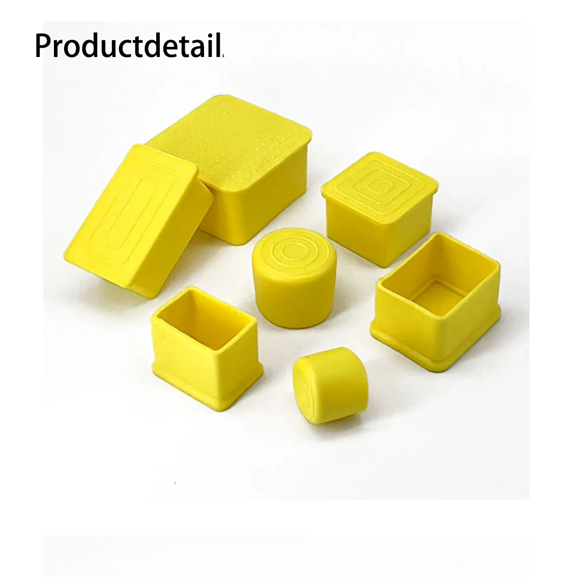 1-50Pcs 사각형/라운드 노란색 PVC 부드러운 고무 파이프 슬리브 튜브 캡 테이블 의자 발 패드 보호 커버 15x30mm 20x20mm-50mm