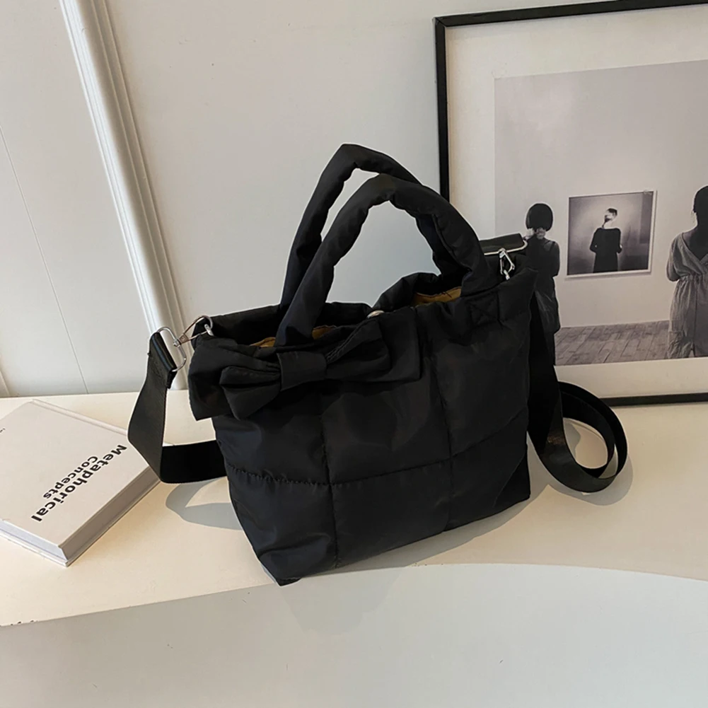 المرأة مبطن البخاخ حمل حقيبة القوس عقدة أسفل القطن المتشرد حقيبة عادية مبطن حقيبة كتف منتفخ حقيبة كروسبودي حقيبة التنقل #3