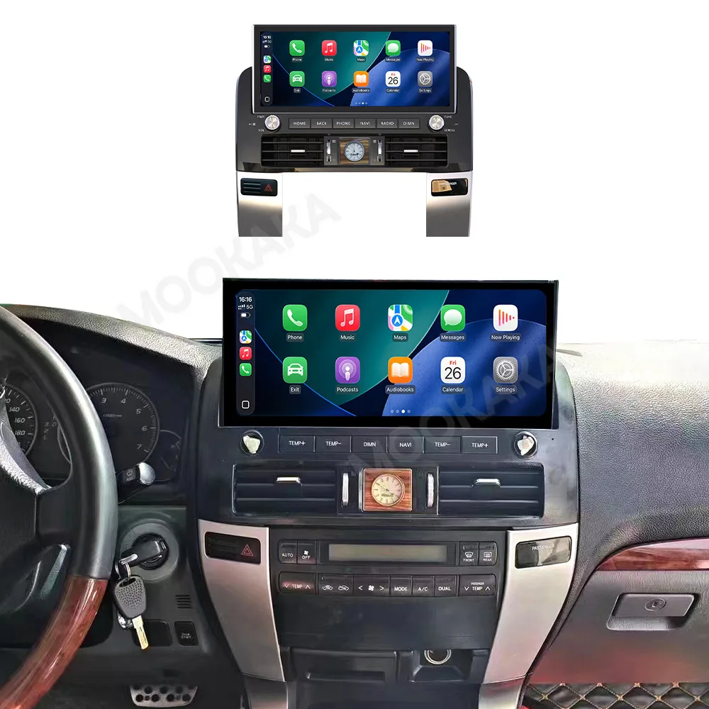

Автомагнитола с мультимедийным плеером для Toyota Prado 2003-2010, DSP, GPS-навигация, 12.3-дюймовый экран, HiCar, CarPlay, Android 14, автозапчасти