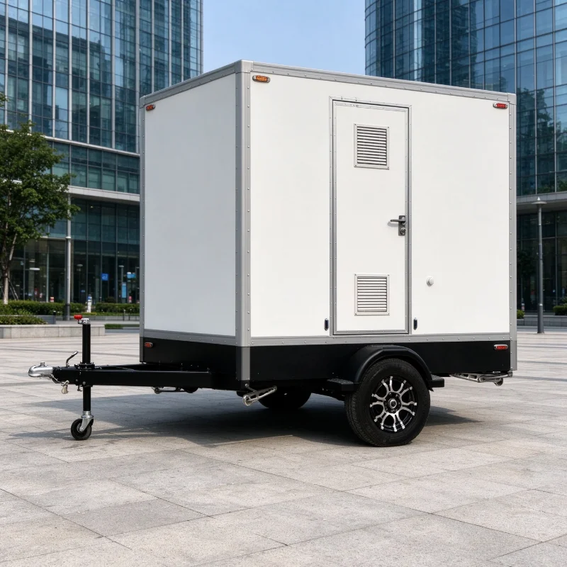 Customized Outdoor Sanitation Trailer Mobile Portable Bathroom Cabin Temporary Toilet Unit for Remote Working Site Camp Activity