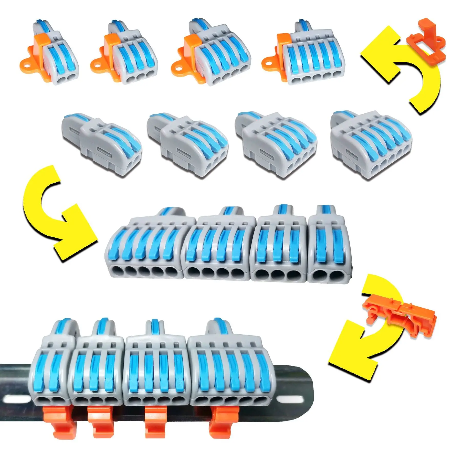 Mini Fast Wire Cable Conectores, Condutor Compacto, Splicing Primavera, Fiação Conector, Push-in Terminal Bloco, P421, F12, Universal