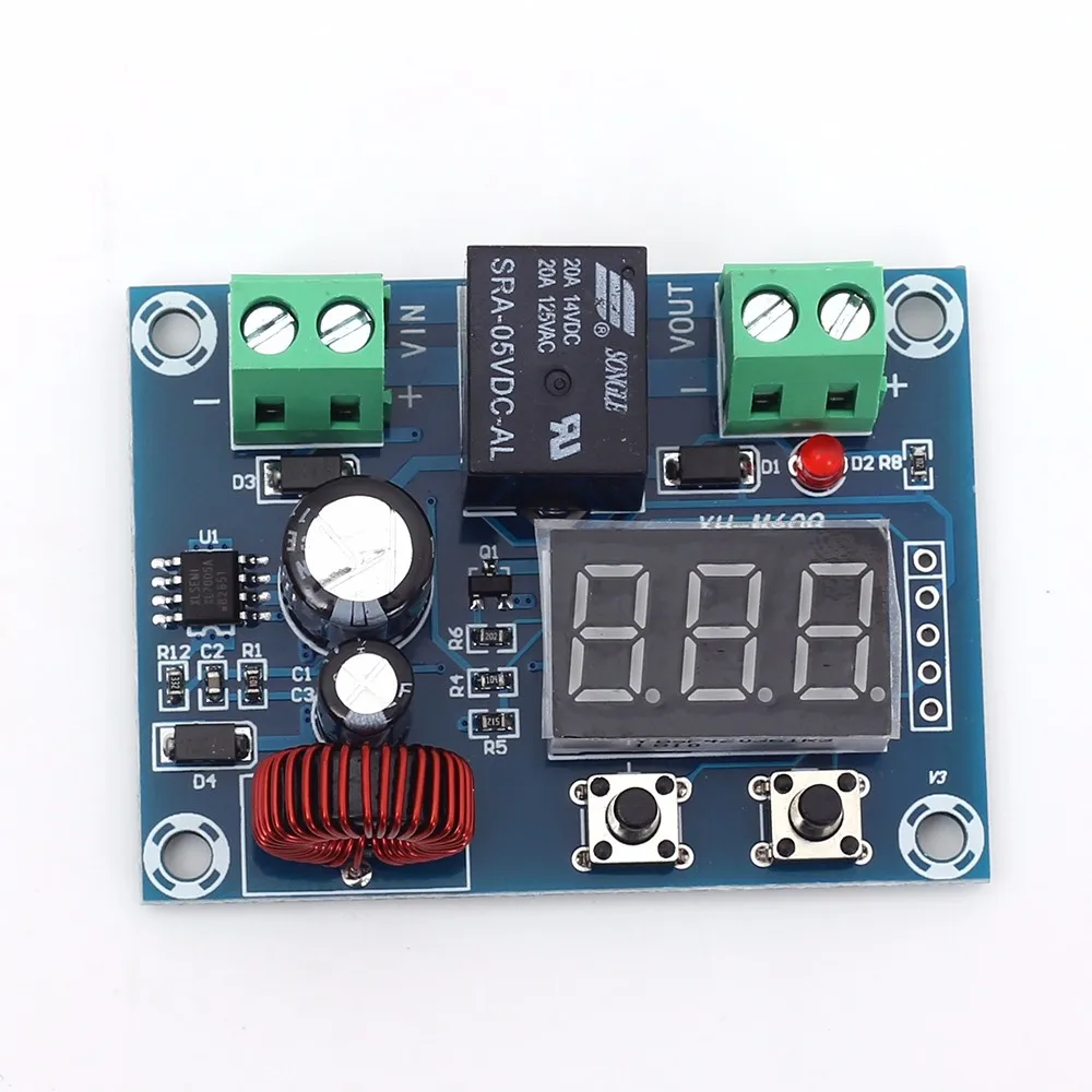 XH-M609 LED Low Voltage Cut Off Disconnect Switch Digital Display Discharge Protection Module for 12-36V Lead Acid Li Battery