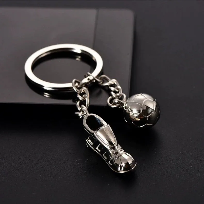 Fashion football Metal Keychain men gift Key chain Soccer Shoes and Football Car Key Ring Gift party Keychains Jewelry